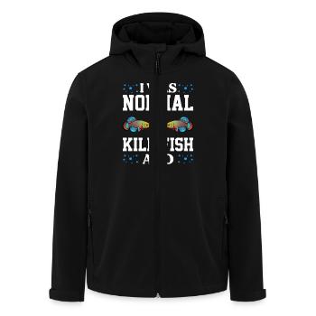 I was normal 2 killifish ago Design - Recycelte Männer Softshell-Jacke von Stanley/Stella - Schwarz - Vorne - AI Model Male 185 light (185cm)
