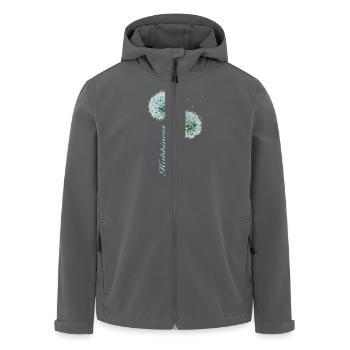 Pissenlit, Bonheur, Amour, Design Inspirant - Veste softshell homme en polyester recyclé Stanley/Stella - charbon - Devant - AI Model Male 185 light (185cm)