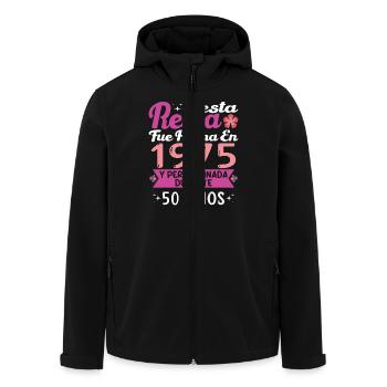 50 Jahre Geburtstagsgeschenk Frau aus dem Jahr 1975 - Recycelte Männer Softshell-Jacke von Stanley/Stella - Schwarz - Vorne - AI Model Male 185 light (185cm)