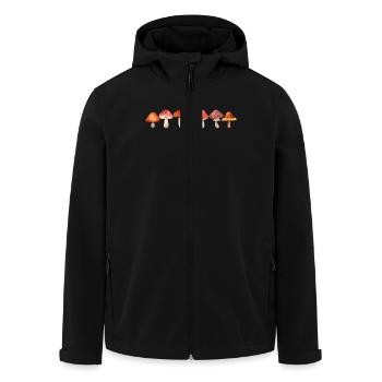 Bunte Aquarell-Pilze Colorful Watercolor Mushrooms - Men’s Recycled Softshell Jacket by Stanley/Stella - black - Front - AI Model Male 185 light (185cm)