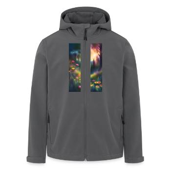 Magnifique conception graphique de forêt - Veste softshell homme en polyester recyclé Stanley/Stella - noir - Devant - AI Model Male 185 light (185cm)