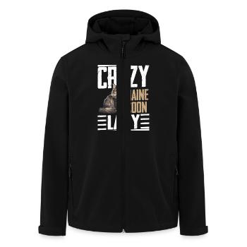 Crazy Maine Coon Lady Mère Chaton Chat - Veste softshell homme en polyester recyclé Stanley/Stella - noir - Devant - AI Model Male 185 light (185cm)