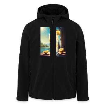 Süßer Zitronensaft - Recycelte Männer Softshell-Jacke von Stanley/Stella - Schwarz - Vorne - AI Model Male 185 light (185cm)