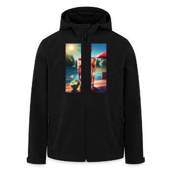 Boisson froide au cola - Veste softshell homme en polyester recyclé Stanley/Stella - noir - Devant - AI Model Male 185 light (185cm)