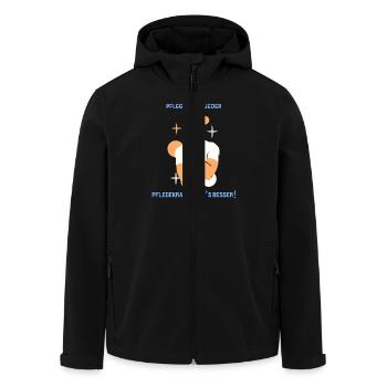 Pflege Kann Jeder Pflegekraft Kann s Besser - Recycelte Männer Softshell-Jacke von Stanley/Stella - Schwarz - Vorne - AI Model Male 185 light (185cm)