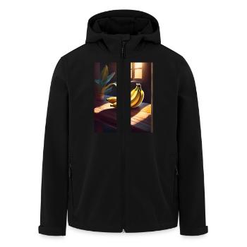 Bananes savoureuses sur une table - Veste softshell homme en polyester recyclé Stanley/Stella - noir - Devant - AI Model Male 185 light (185cm)