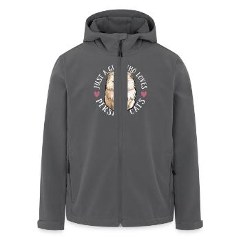 Juste une fille qui aime les chats persans Chat Chaton Papillon de nuit - Veste softshell homme en polyester recyclé Stanley/Stella - charbon - Devant - AI Model Male 185 light (185cm)