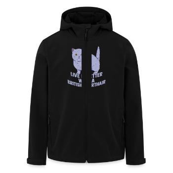 Live Is Better With A British Shorthair Cat Owner - Recycelte Männer Softshell-Jacke von Stanley/Stella - Schwarz - Vorne - AI Model Male 185 light (185cm)