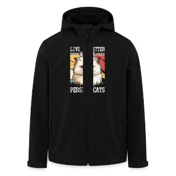 Live Is Better With A Persian Cats Cat Owner Kitte - Recycelte Männer Softshell-Jacke von Stanley/Stella - Schwarz - Vorne - AI Model Male 185 light (185cm)