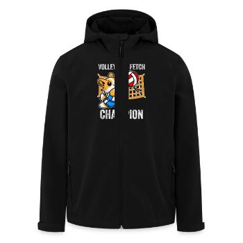 Volleyball Fetch Champion Funny Corgi Dog Humor - Men’s Recycled Softshell Jacket by Stanley/Stella - black - Front - AI Model Male 185 light (185cm)