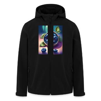Yummy blueberries - Men’s Recycled Softshell Jacket by Stanley/Stella - black - Front - AI Model Male 185 light (185cm)