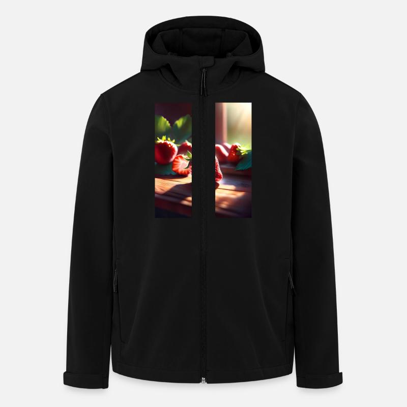 Ich liebe Erdbeeren - Recycelte Männer Softshell-Jacke von Stanley/Stella - Schwarz