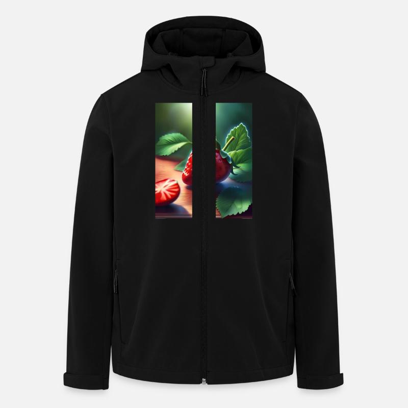 Fraise rouge juteuse - Veste softshell homme en polyester recyclé Stanley/Stella - noir