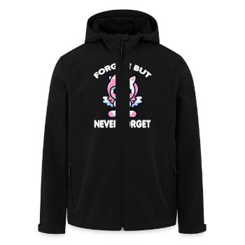 Forgive But Never Forget Cute Unicorn Funny - Men’s Recycled Softshell Jacket by Stanley/Stella - black - Front - AI Model Male 185 light (185cm)