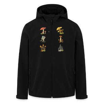 Colorful Mushroom Illustrations Colorful Mushroom - Men’s Recycled Softshell Jacket by Stanley/Stella - black - Front - AI Model Male 185 light (185cm)