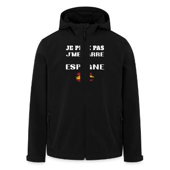 Ich kann nicht in Spanien gehen - Recycelte Männer Softshell-Jacke von Stanley/Stella - Schwarz - Vorne - AI Model Male 185 light (185cm)