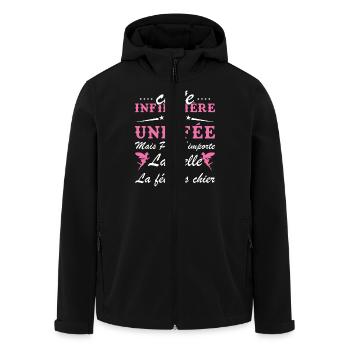 Humour infirmière Cette infirmière est une fée - Veste softshell homme en polyester recyclé Stanley/Stella - noir - Devant - AI Model Male 185 light (185cm)