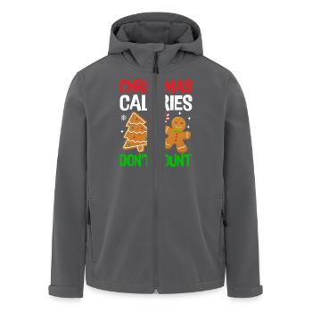Les calories de Noël ne comptent pas Biscuit au pain d’épice - Veste softshell homme en polyester recyclé Stanley/Stella - charbon - Devant - AI Model Male 185 light (185cm)
