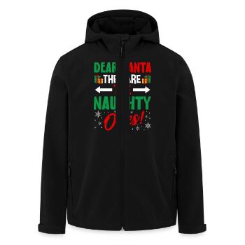 Cher Père Noël, ce sont les vilains ! Li de Noël - Veste softshell homme en polyester recyclé Stanley/Stella - noir - Devant - AI Model Male 185 light (185cm)