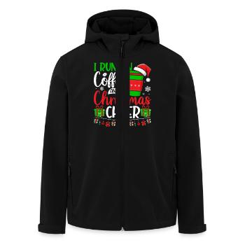 I Run On Coffee And Christmas Cheer Spirit Caffina - Men’s Recycled Softshell Jacket by Stanley/Stella - black - Front - AI Model Male 185 light (185cm)