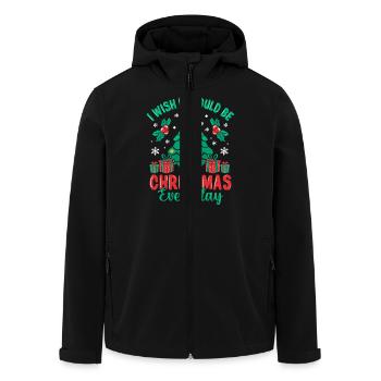 J’aimerais que ce soit Noël Arbre Noël de tous les jours - Veste softshell homme en polyester recyclé Stanley/Stella - noir - Devant - AI Model Male 185 light (185cm)