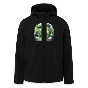 Champignon enchanté dans une forêt magique - Veste softshell homme en polyester recyclé Stanley/Stella - noir - Devant - AI Model Male 185 light (185cm)