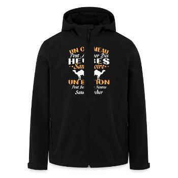 Breton can drink for hours without walking - Men’s Recycled Softshell Jacket by Stanley/Stella - black - Front - AI Model Male 185 light (185cm)