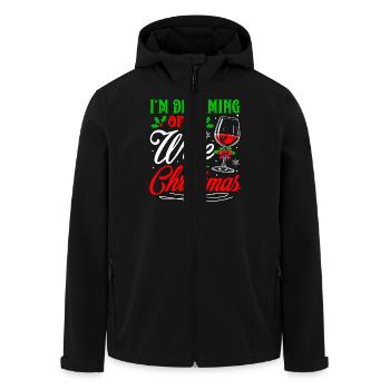I'm Dreaming Of A Wine Christmas Spirit Naughty - Men’s Recycled Softshell Jacket by Stanley/Stella - black - Front - AI Model Male 185 light (185cm)