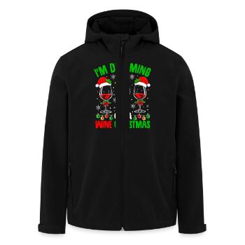 Je rêve d’un Noël en vin coquin - Veste softshell homme en polyester recyclé Stanley/Stella - noir - Devant - AI Model Male 185 light (185cm)