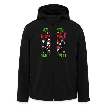 C’est la période la plus viticole de l’année Noël - Veste softshell homme en polyester recyclé Stanley/Stella - noir - Devant - AI Model Male 185 light (185cm)