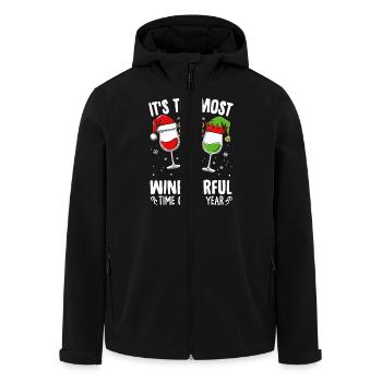 C’est la période la plus viticole de l’année Santa C - Veste softshell homme en polyester recyclé Stanley/Stella - noir - Devant - AI Model Male 185 light (185cm)
