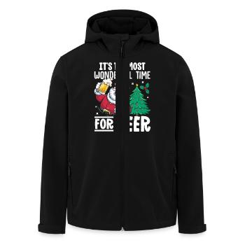 It's The Most Wonderful Time For Beer Santa Christ - Recycelte Männer Softshell-Jacke von Stanley/Stella - Schwarz - Vorne - AI Model Male 185 light (185cm)