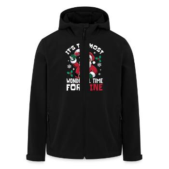 It's The Most Wonderful Time For Wine Santa Christ - Recycelte Männer Softshell-Jacke von Stanley/Stella - Schwarz - Vorne - AI Model Male 185 light (185cm)