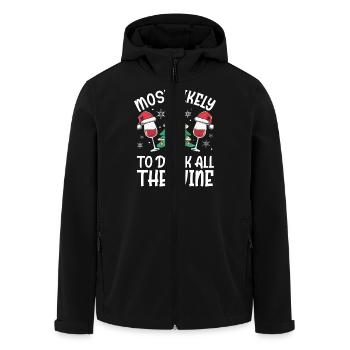 Most Likely To Drink All The Wine Christmas Drinki - Recycelte Männer Softshell-Jacke von Stanley/Stella - Schwarz - Vorne - AI Model Male 185 light (185cm)