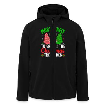 Le plus susceptible de manger tous les gâteaux de sapin de Noël Sp - Veste softshell homme en polyester recyclé Stanley/Stella - noir - Devant - AI Model Male 185 light (185cm)