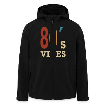 80s Party Gift - Men’s Recycled Softshell Jacket by Stanley/Stella - black - Front - AI Model Male 185 light (185cm)
