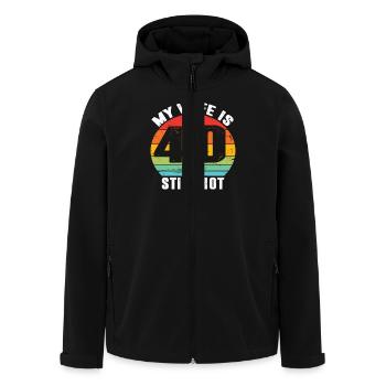Ma femme a 40 ans et est toujours chaude, j’adore ma jolie femme - Veste softshell homme en polyester recyclé Stanley/Stella - noir - Devant - AI Model Male 185 light (185cm)