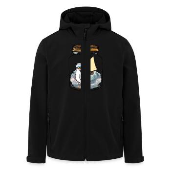 Matrose Möwe Segelschiff Ahoi - Recycelte Männer Softshell-Jacke von Stanley/Stella - Schwarz - Vorne - AI Model Male 185 light (185cm)