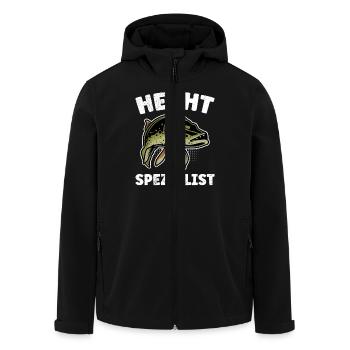 HECHT SPEZIALIST Lustiges Angler Outfit Hecht - Recycelte Männer Softshell-Jacke von Stanley/Stella - Schwarz - Vorne - AI Model Male 185 light (185cm)