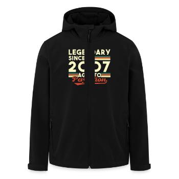 Original 2007 Vintage Retro Anniversary Gift - Men’s Recycled Softshell Jacket by Stanley/Stella - black - Front - AI Model Male 185 light (185cm)