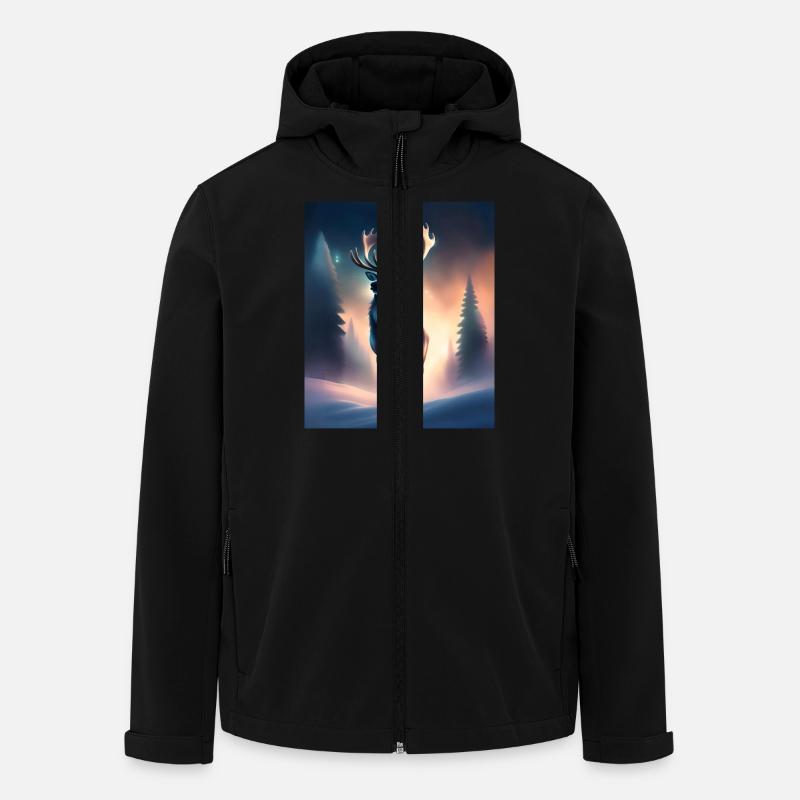 Majestätische Rentiere - Recycelte Männer Softshell-Jacke von Stanley/Stella - Schwarz