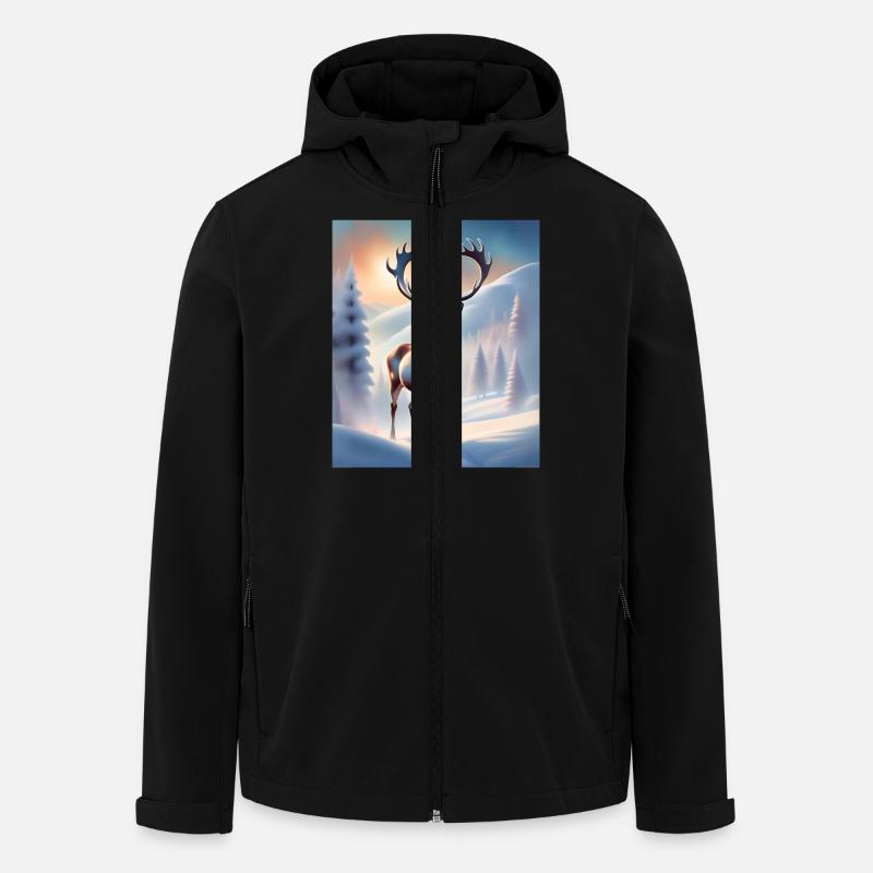 Winter reindeer - Men’s Recycled Softshell Jacket by Stanley/Stella - black