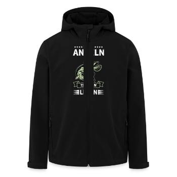 HECHT ANGELN IST MEIN LEBEN Angler Outfit Hecht - Recycelte Männer Softshell-Jacke von Stanley/Stella - Schwarz - Vorne - AI Model Male 185 light (185cm)