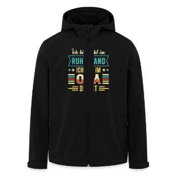 Opi BIN NICHT IM RUHESTAND BIN IM OPA DIENST - Recycelte Männer Softshell-Jacke von Stanley/Stella - Schwarz - Vorne - AI Model Male 185 light (185cm)