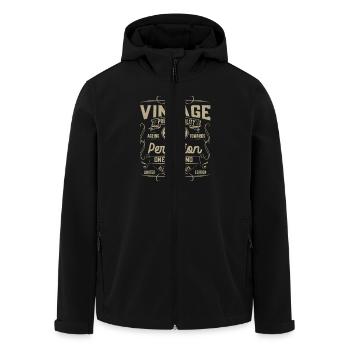 Vintage 2007 Perfection Anniversary Gift - Men’s Recycled Softshell Jacket by Stanley/Stella - black - Front - AI Model Male 185 light (185cm)