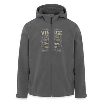 2015 Vintage Perfektion Jubiläumsgeschenk - Recycelte Männer Softshell-Jacke von Stanley/Stella - Anthrazit - Vorne - AI Model Male 185 light (185cm)