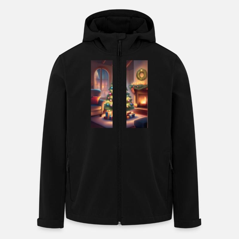 Noël à la maison - Veste softshell homme en polyester recyclé Stanley/Stella - noir