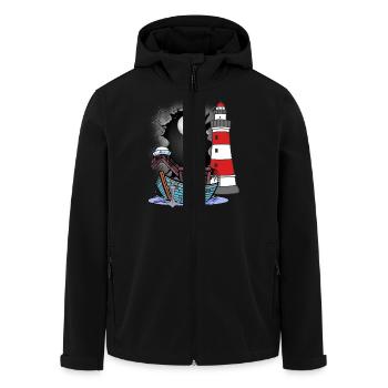 Seahorse Adventure Travel Boat Kids Child Horse - Men’s Recycled Softshell Jacket by Stanley/Stella - black - Front - AI Model Male 185 light (185cm)