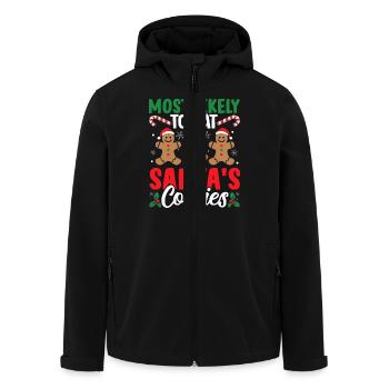 Most Likely To Eat Santa's Cookies Christmas Naugh - Men’s Recycled Softshell Jacket by Stanley/Stella - black - Front - AI Model Male 185 light (185cm)