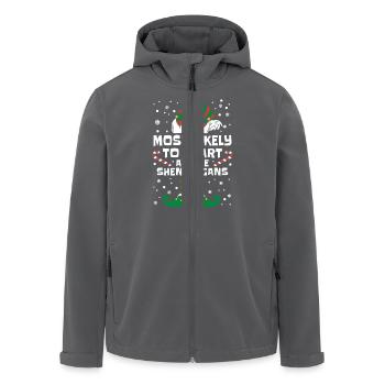 Most Likely To Start All The Shenanigans Christmas - Men’s Recycled Softshell Jacket by Stanley/Stella - anthracite - Front - AI Model Male 185 light (185cm)